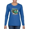 thumbnail image 1 of 1946 Vintage Ford Woody Chasing Waves Cars and Trucks Womens Graphic Long Sleeve T-Shirt, Royal, 2XL, 1 of 3