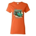 thumbnail image 1 of 1946 Vintage Ford Woody Chasing Waves Cars and Trucks Womens Graphic T-Shirt, Orange, X-Large, 1 of 3