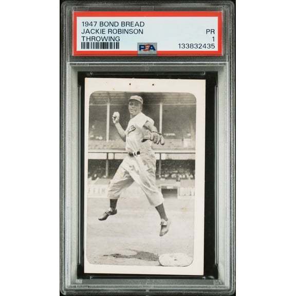 1947 Bond Bread Jackie Robinson Throwing Jackie Robinson PSA 1