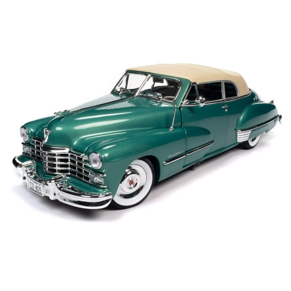 1947 Cadillac Series 62 Soft Top Ardsley Green Metallic with Tan Soft Top 1/18 Diecast Model Car by Auto World