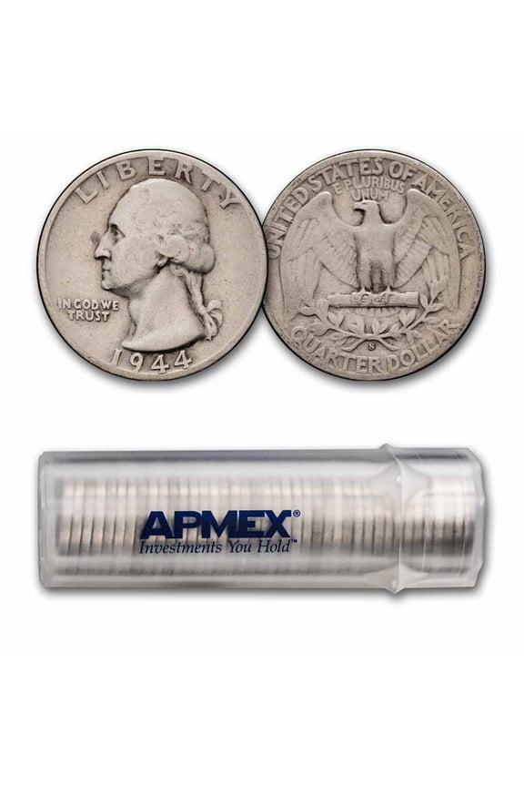 1947-D Washington Quarter 40-Coin Roll Avg Circ