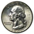 thumbnail image 1 of 1947-D Washington Quarter BU, 1 of 1