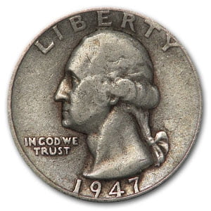1947 Washington Quarter Good/XF