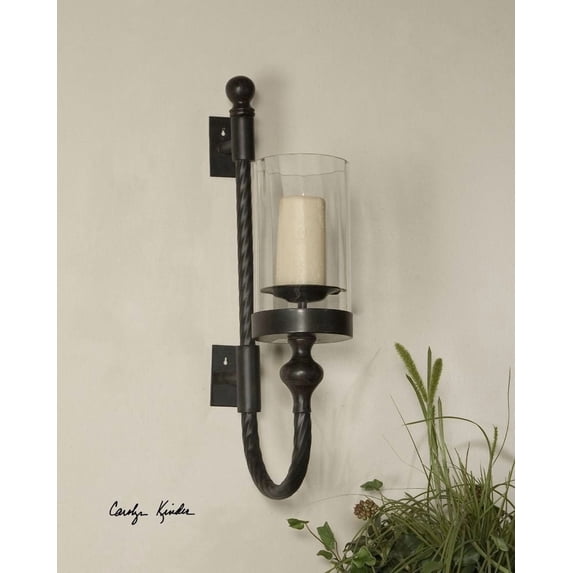 19476-Uttermost-Garvin Twist - 26.75 inch Metal Candle Wall Sconce