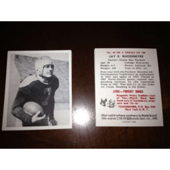 1948 Bowman REPRINT Football Green Bay Packers Team Set 10 Cards Ted Fritsch