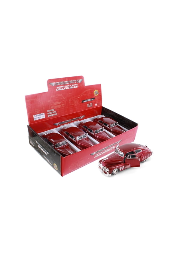 1948 Chevy Aerosedan Fleetline Hard Top, Red - Showcasts 77266D - 1/24 Scale Diecast Model Car