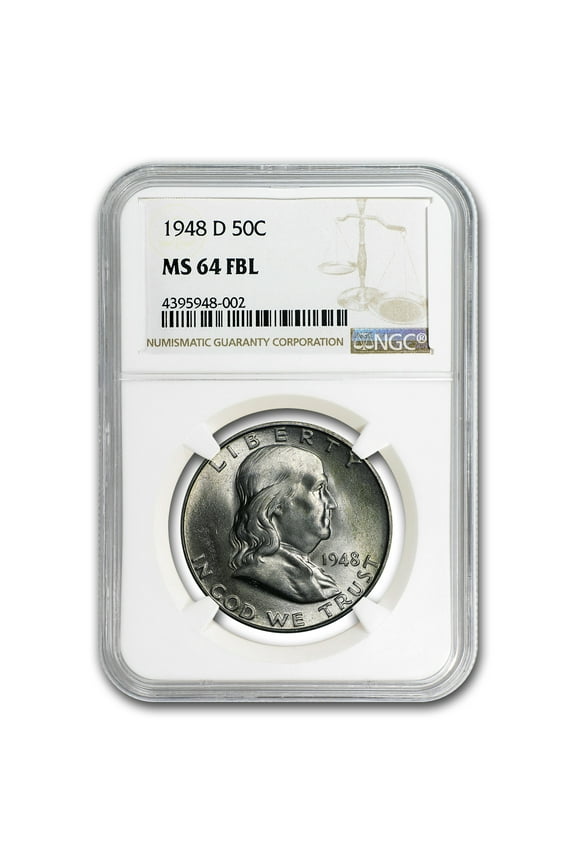 1948-D Franklin Half Dollar MS-64 NGC (FBL)
