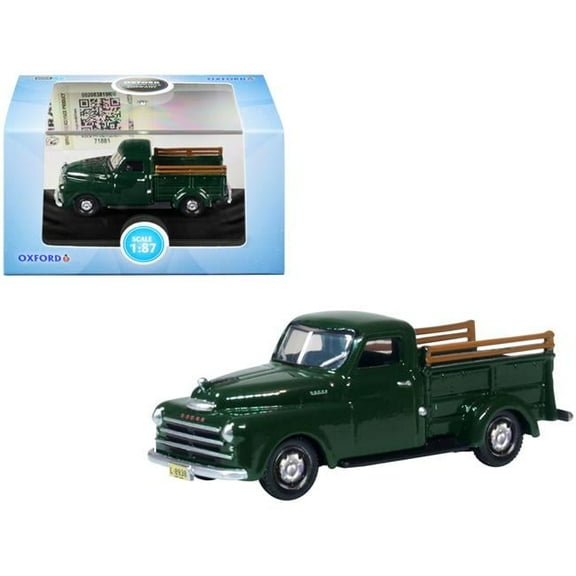 1948 Dodge B-1B Pickup Truck 1 by 87 HO Scale Diecast Model Car, Dark Green