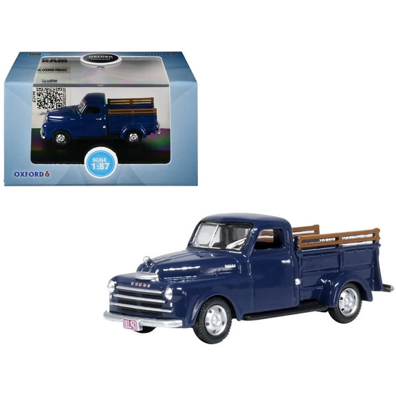 1948 Dodge B-1B Pickup Truck Waterway Blue 1/87 (HO) Scale Diecast Model Car by Oxford Diecast