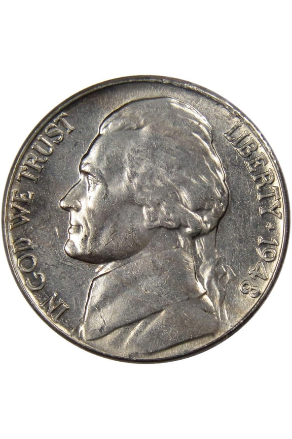 1948 Jefferson Nickel 5 Cent Piece BU Uncirculated Mint State 5c US Coin