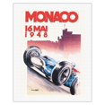 thumbnail image 1 of 1948 Monaco Grand Prix - Vintage Car Racing Poster by Géo Ham (Georges Hamel) - Fine Art Rolled Canvas Print 20in x 26in, 1 of 4