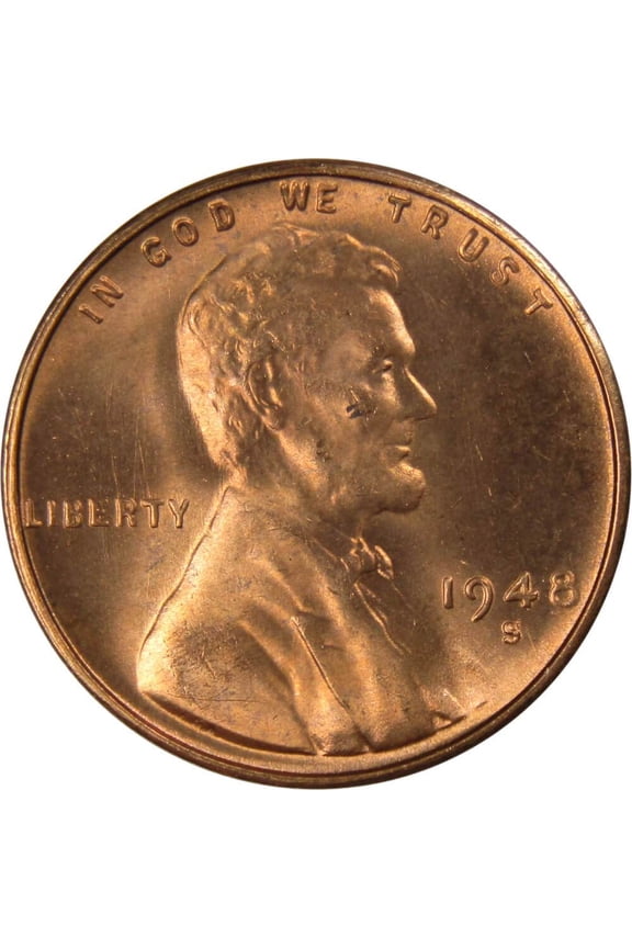 1948 S Lincoln Wheat Cent BU Uncirculated Mint State Bronze Penny 1c Coin