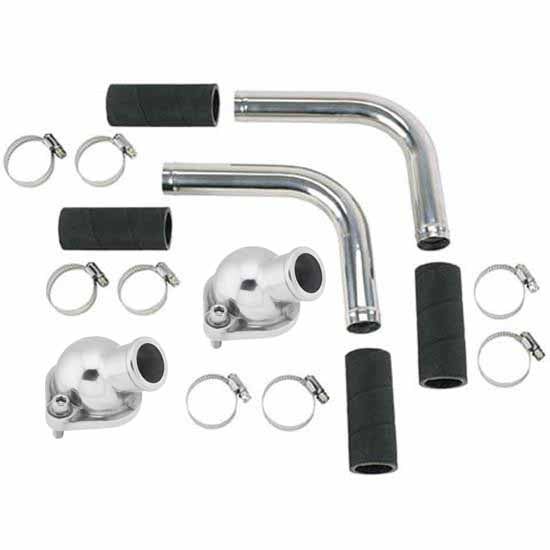 1949-53 Chrome Flathead Radiator Hose Kit & Thermostat Housing