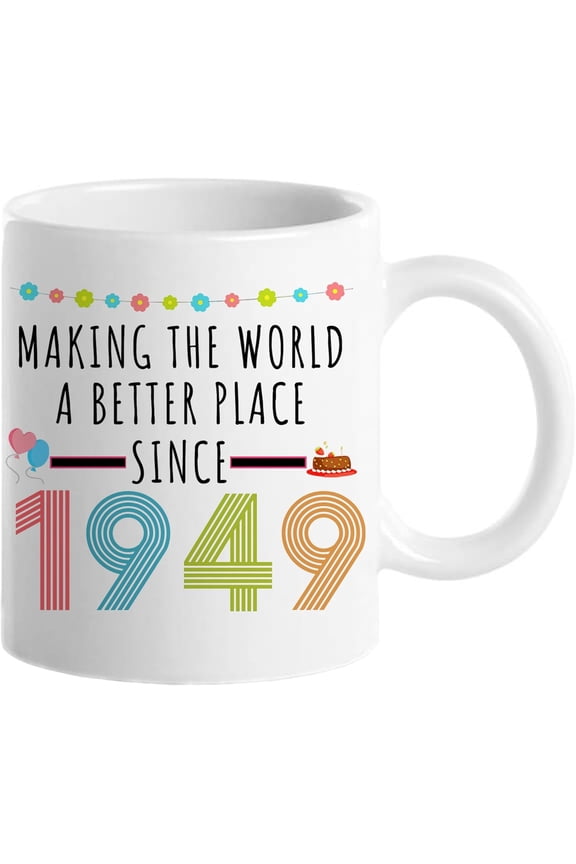 1949 77th Birthday Gifts for Women Men, Turning 77 Years Old Birthday Gift Coffee Mug for Mom, Dad, Grandma, Grandpa, 77th birthday Gifts Ideas, Fathers Day Mothers Day Christmas 11oz Cup