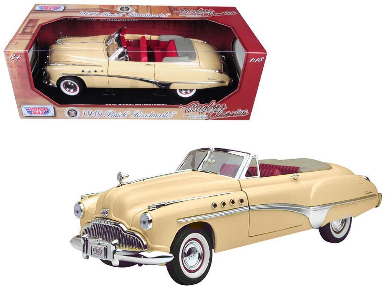 1949 Buick Roadmaster Cream with Red Interior 1/18 Diecast Model Car by  Motormax - Walmart.com