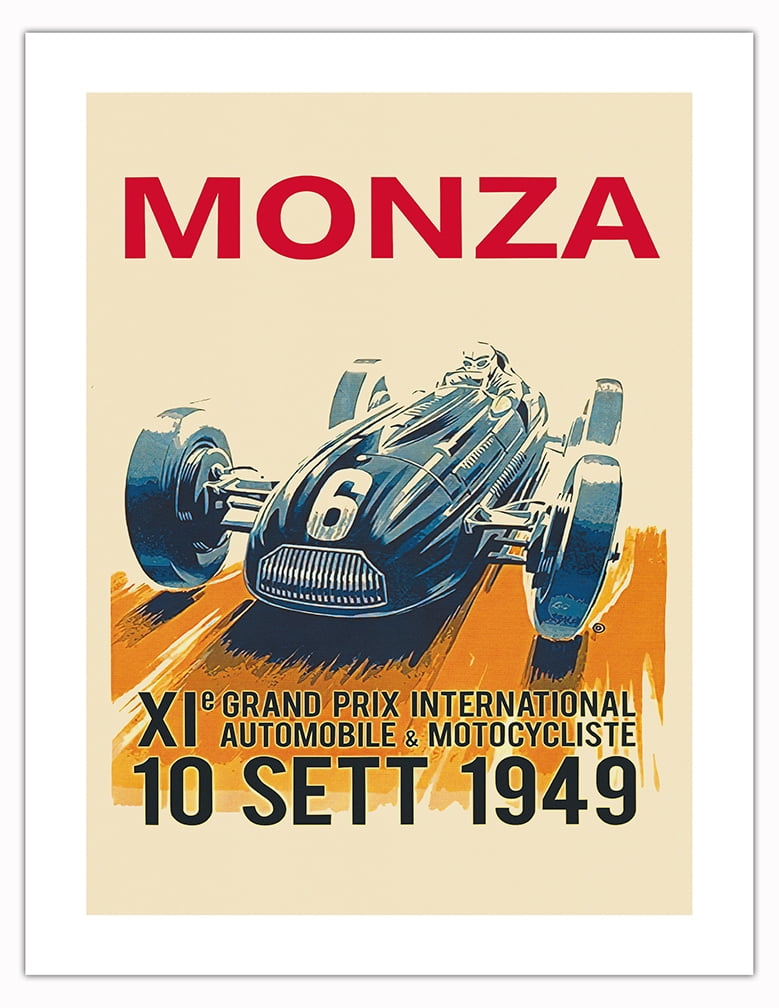 1949 Wood Frame Vintage Poster ポスター 1949-Monza-Grand-Prix-Vintage-