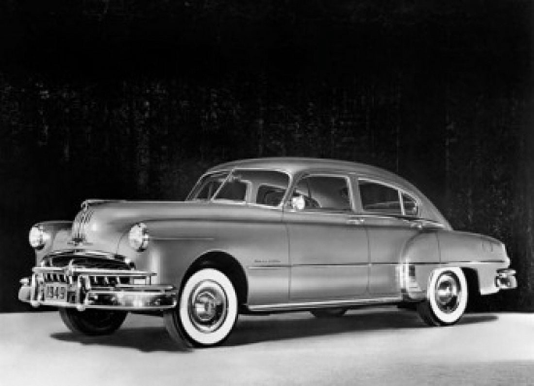1949 Pontiac parked on the road Canvas Art - (18 x 24)