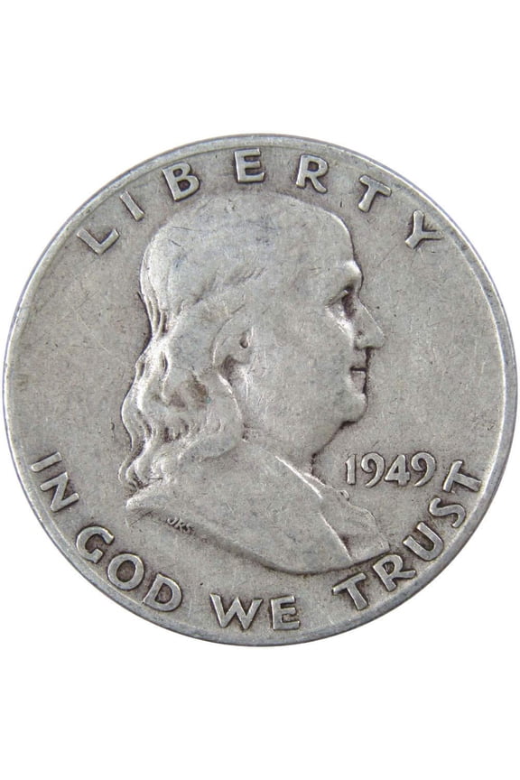 1949 S Franklin Half Dollar F Fine Silver 50c Coin