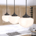 thumbnail image 1 of Hunter - Saddle Creek 3-light Noble Bronze, Large Cluster Light, Dimmable, Schoolhouse Style, Linear Shaped, for Bedrooms, Kitchens, Dining, Living Rooms - 19498, 1 of 8