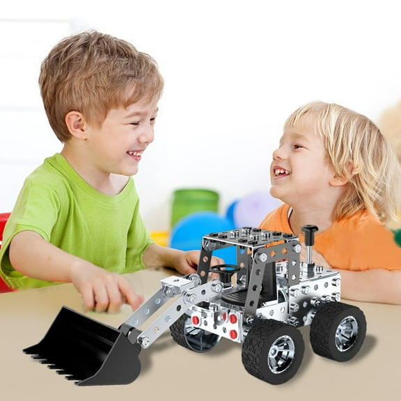 ​194pc Metal Engineering Model Kit - DIY Bulldozer Assembly w/ Real Tools ,STEM Building Project for Teens & Adults 14+​​ Silver