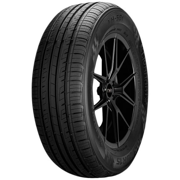 195/60R15 Lionhart LH-501 88V SL Black Wall Tire
