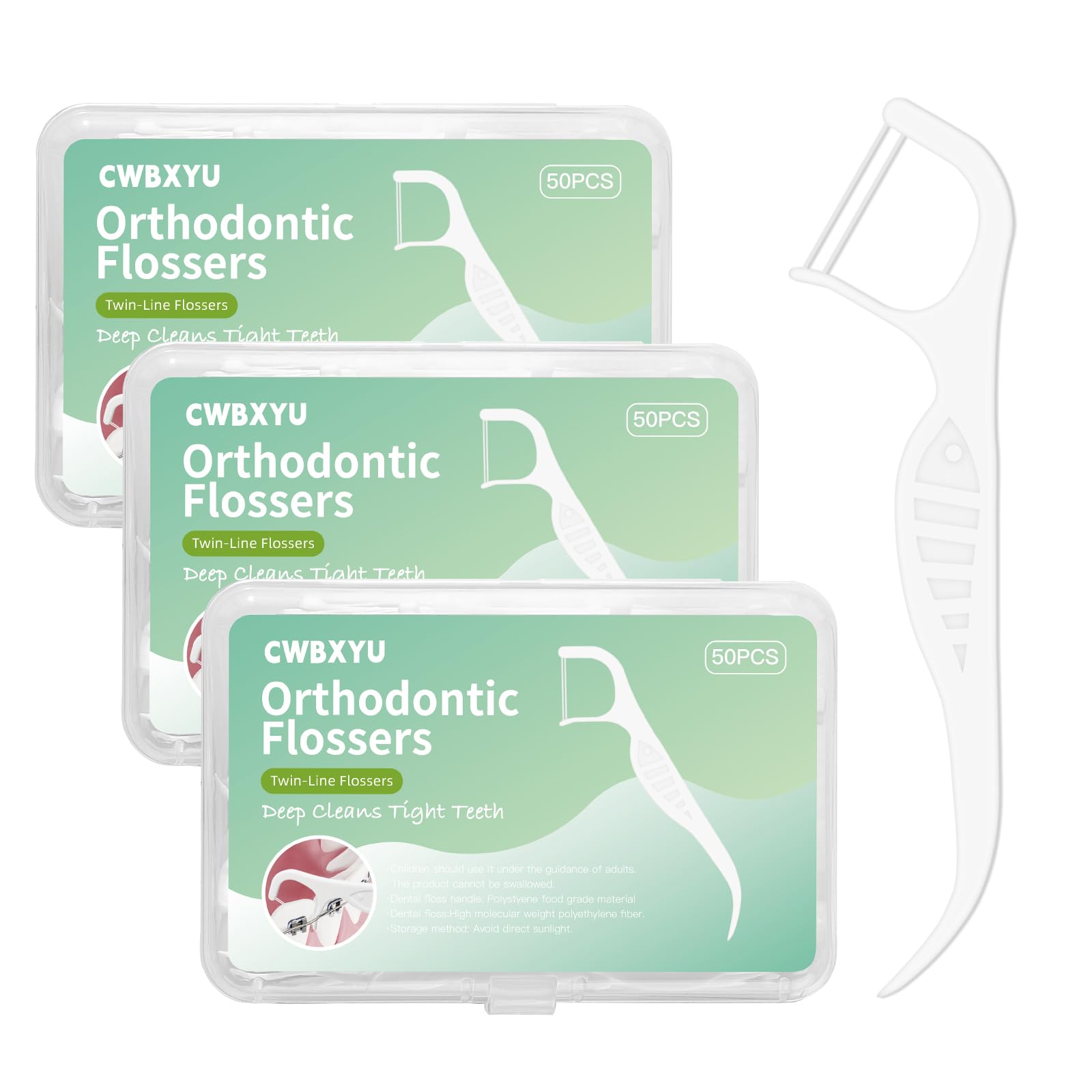 195 Count Orthodontic Flossers JMS2 for BracesOrtho Dental Floss Picks 3 Dispenser for Braces