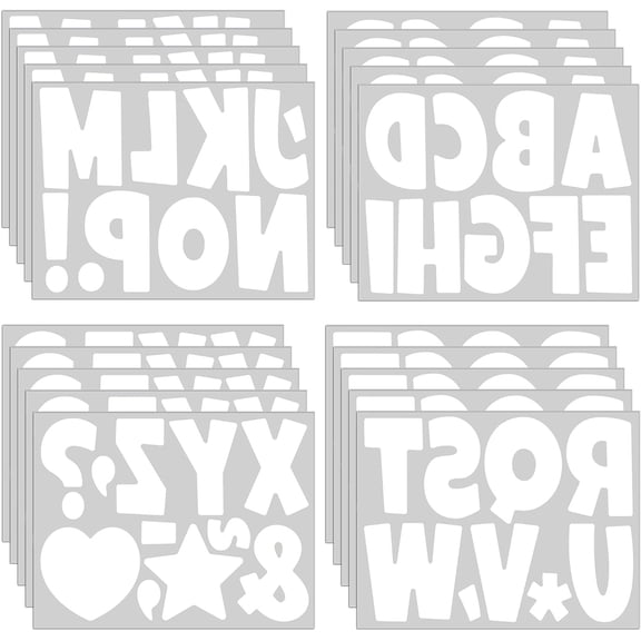 195 Pack 4 Inch Large White Self Adhesive Vinyl Letter Stickers, Waterproof Bulletin Board Alphabet Letters for Classroom, Mailbox, Poster, School & Home DIY Decor