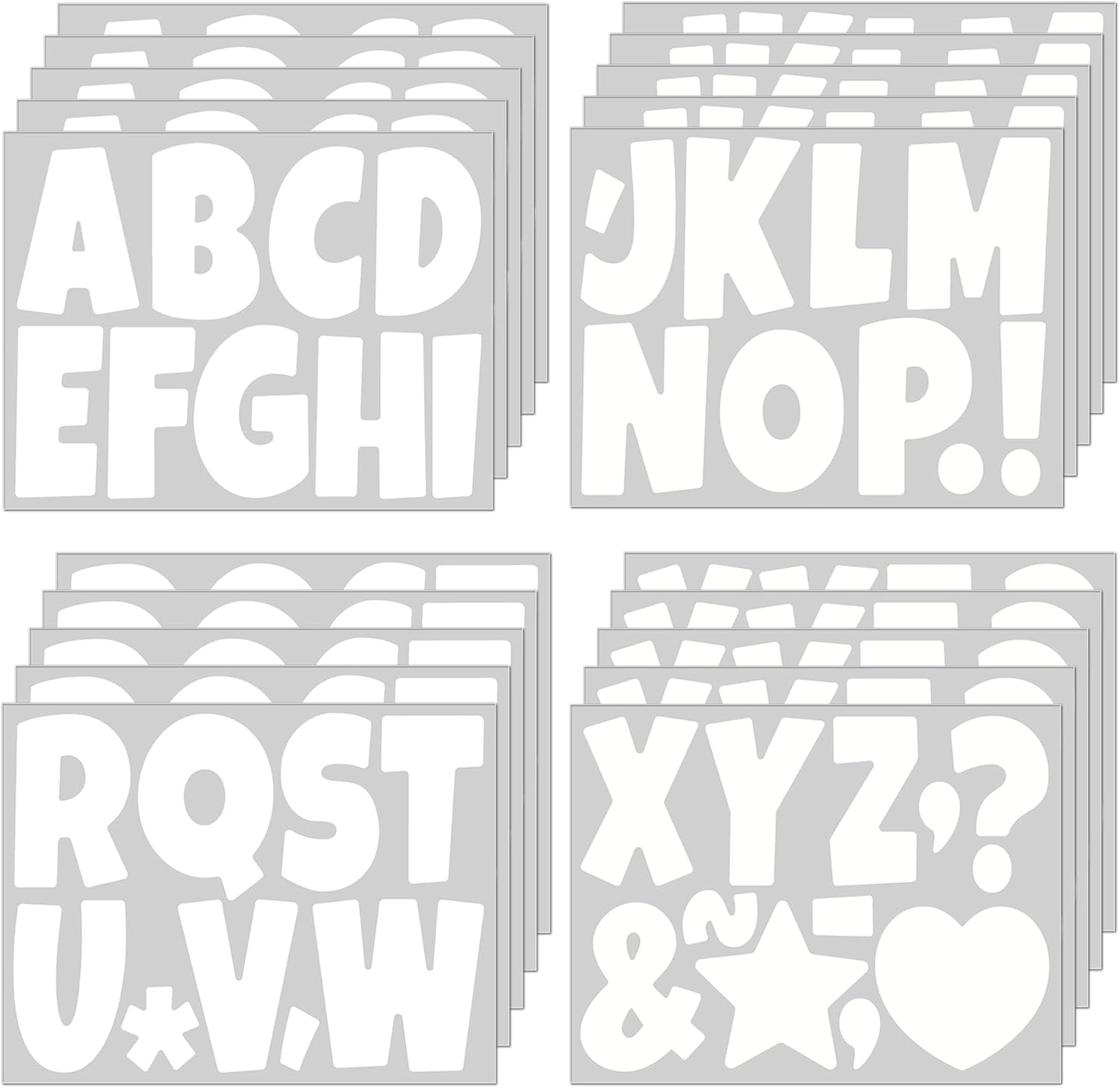 195 Pcs ulletin Board Letters Large Letter Stickers 4 Inch Self ...