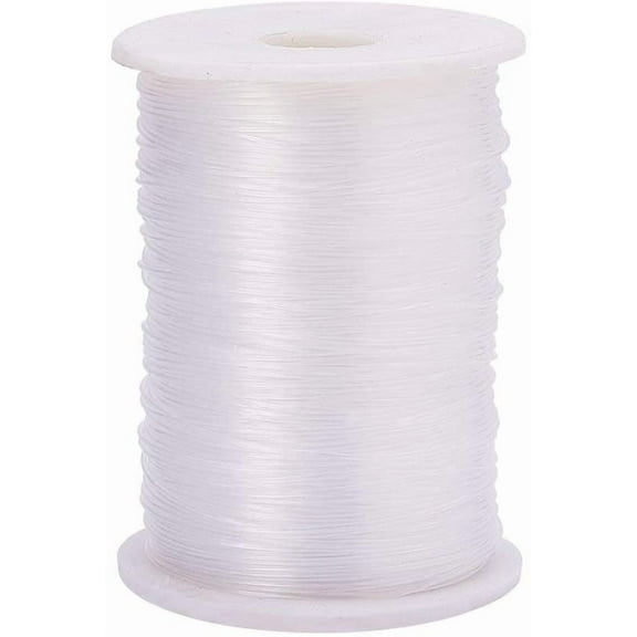 195 Yards Clear Invisible Craft Nylon Thread 1mm Monofilament Fishing Line Bead String Cord for Gemstone Jewelry DIY Making Bracelet Hanging Decoration Sewing Quilting Hair Weaving Clear
