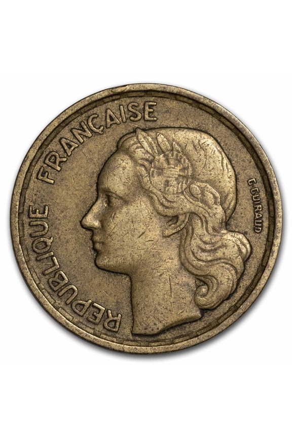 1950-1958 French Fourth Republic CU-AI 10 Francs Avg Circ