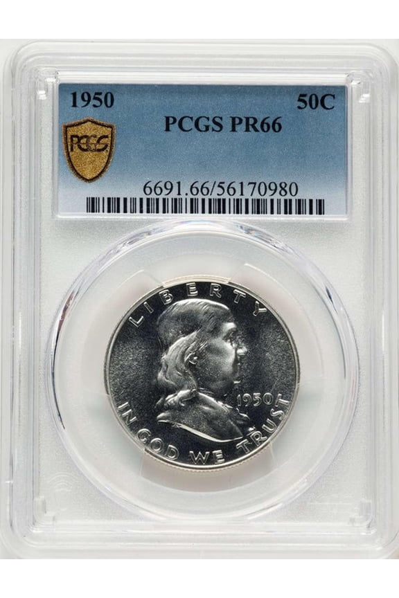 1950 50C Proof Franklin Half Dollar Coin PCGS PR66 - HAT786647012