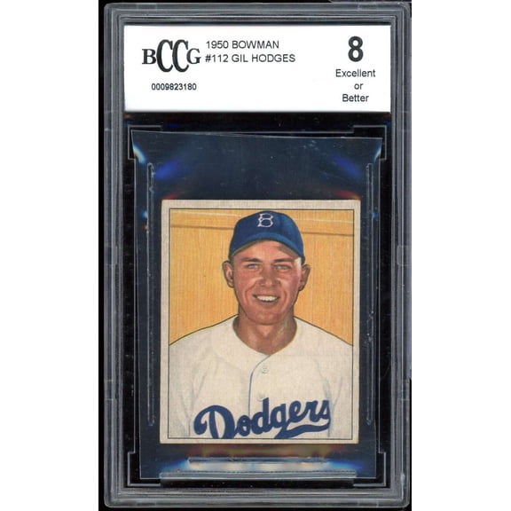 1950 Bowman #112 Gil Hodges Card BGS BCCG 8 Excellent+