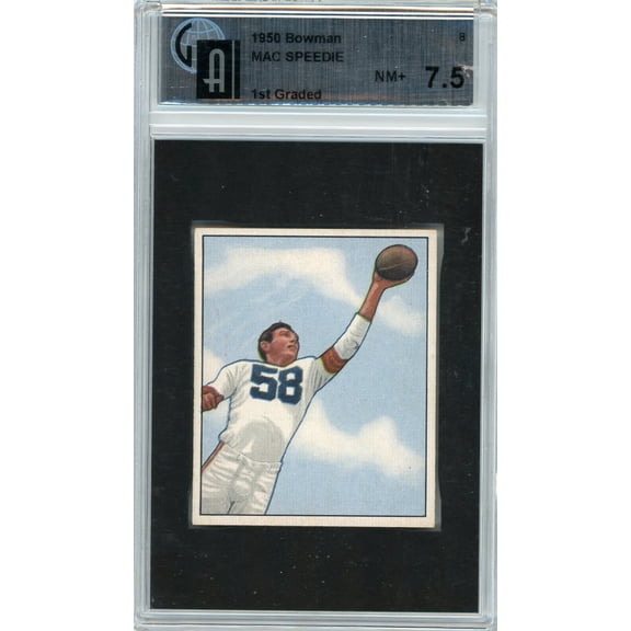 Graded 1950 Bowman Mac Speedie GAI 7.5 Baseball Card