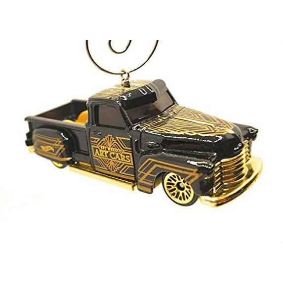 1950 Chevy 3100 Lowrider La Troca Christmas Ornament 1:64 Black