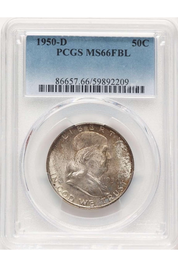 1950-D 50C Franklin Half Dollar Coin PCGS MS66 - HAT781465001