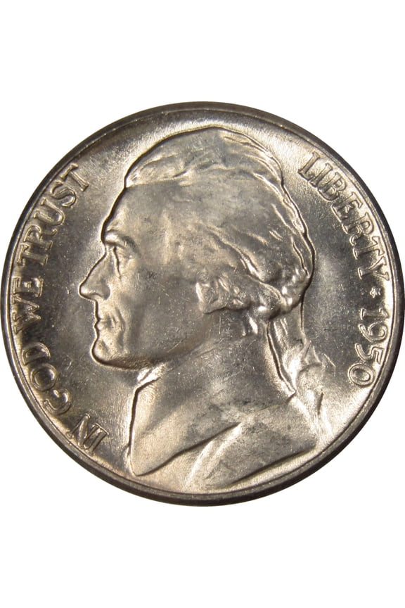 1950 D Jefferson Nickel 5 Cent Piece BU Uncirculated Mint State 5c US Coin
