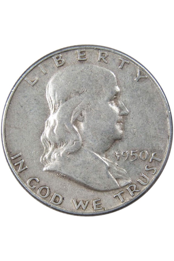 1950 Franklin Half Dollar VF Very Fine 90% Silver 50c US Coin Collectible