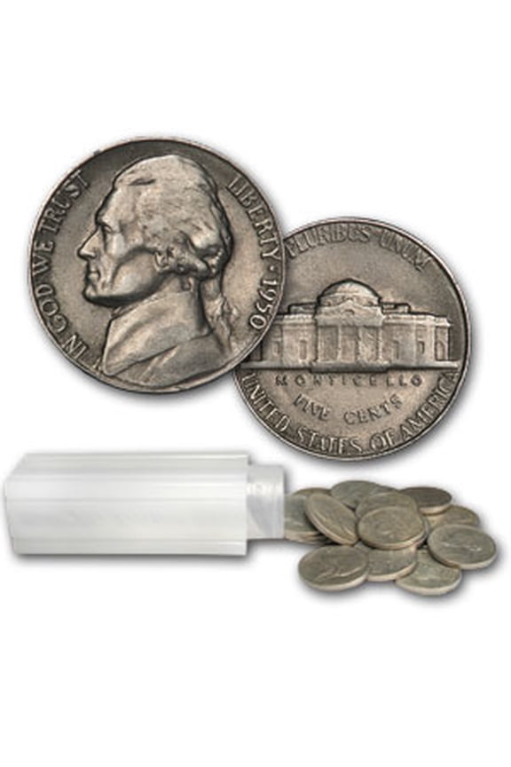 1950 Jefferson Nickel 40-Coin Roll Avg Circ