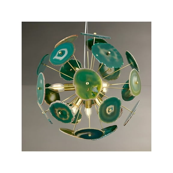 1950 Mid Century Agate Stone Urchin Sputnik Chandelier Modern Stilnovo Unique Ceiling Mount Fixture Light For Home,Living Room Indoor Decor