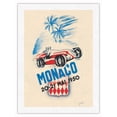 thumbnail image 1 of 1950 Monaco Grand Prix - Vintage Car Racing Poster by B. Minne - Japanese Unryu Rice Paper Art Print (Unframed) 12 x 16 in, 1 of 4
