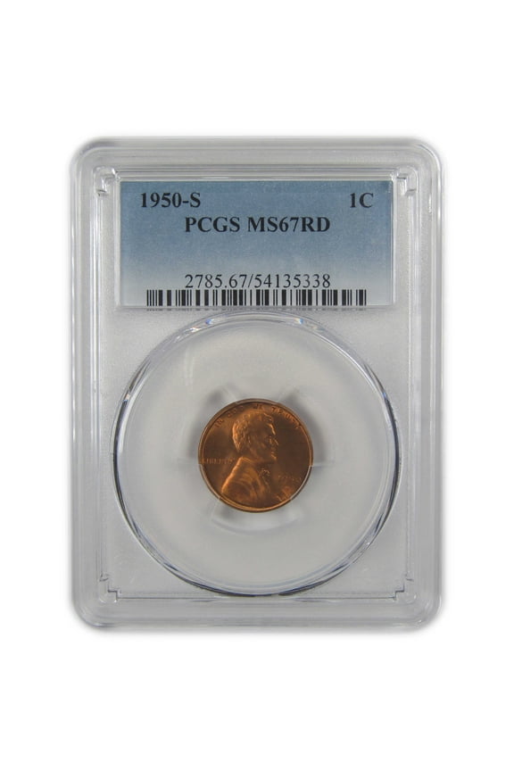 1950 S Lincoln Wheat Cent MS 67 RD PCGS Penny Uncirculated SKU:I22405