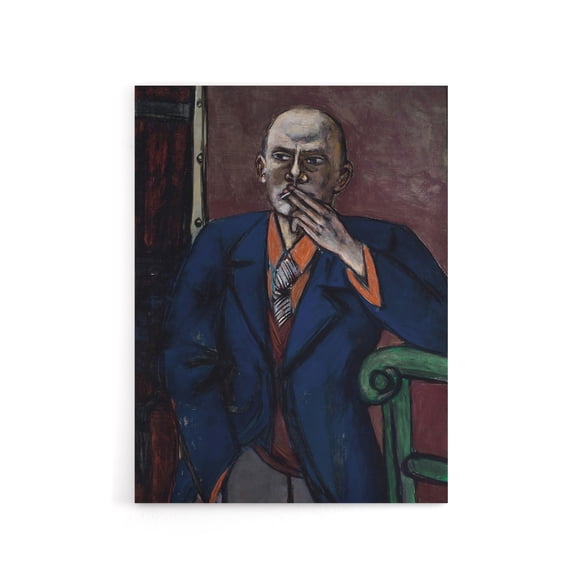 1950 Self Portrait With Cigarette Beckmann Canvas Wall Art 24x32"