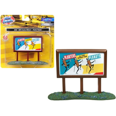 1950\'s Country Billboard \Planters Peanuts\" for 1/87 (HO) Scale Models by Classic Metal Works"