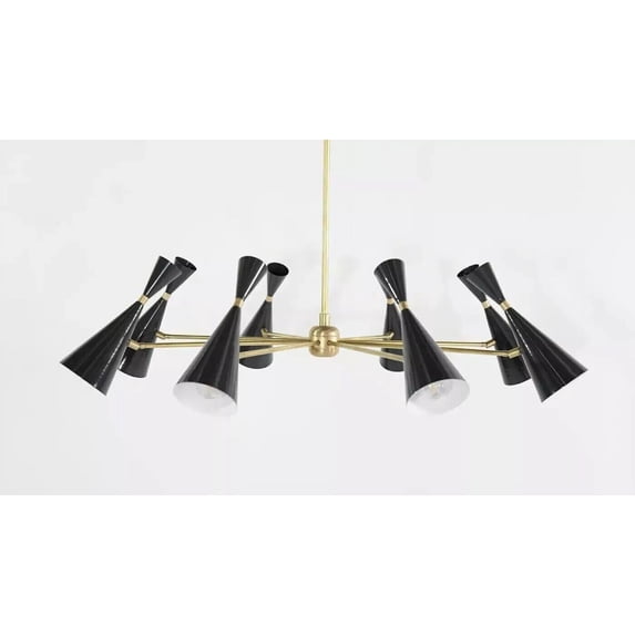 1950' s Italian Monolith Chandelier Mid Century 8 Arms Sputnik Ceiling Fixture