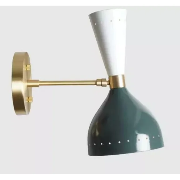 Theuniqueart Mid Century Brass Italian Diabolo 1-Light Wall Sconce