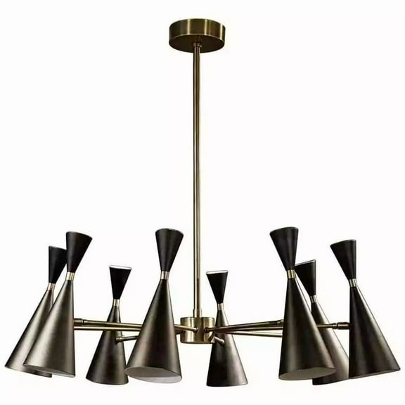 1950's Mid Century Modern Brass Italian Monolith Chandeliers Stilnovo Ceiling Mount Fixture Light For Home Indoor Decor