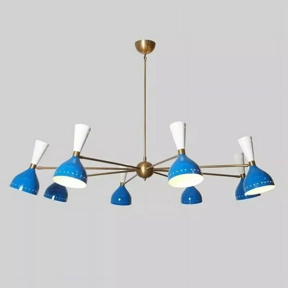 1950's Mid Century Modern Light Shade Sputnik Italian Chandelier Light Fixture