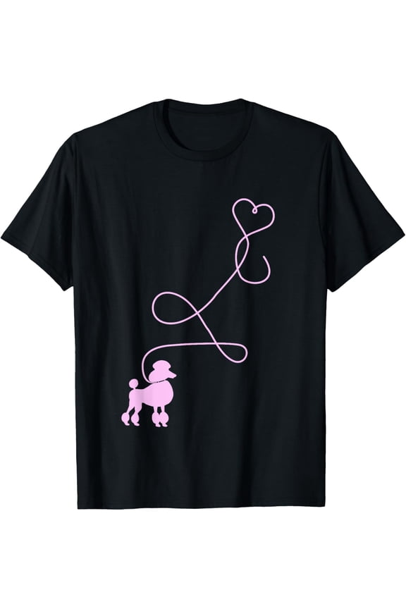 1950's Sock Hop Costume T-Shirt - Dog Cute Poodle Heart T-Shirt men and women can wear, black, white, gifts