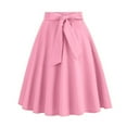thumbnail image 1 of 1950's Vintage Pleated Skirt Women High Waist A-line Retro Flared Midi Skirts with Tie, 1 of 5