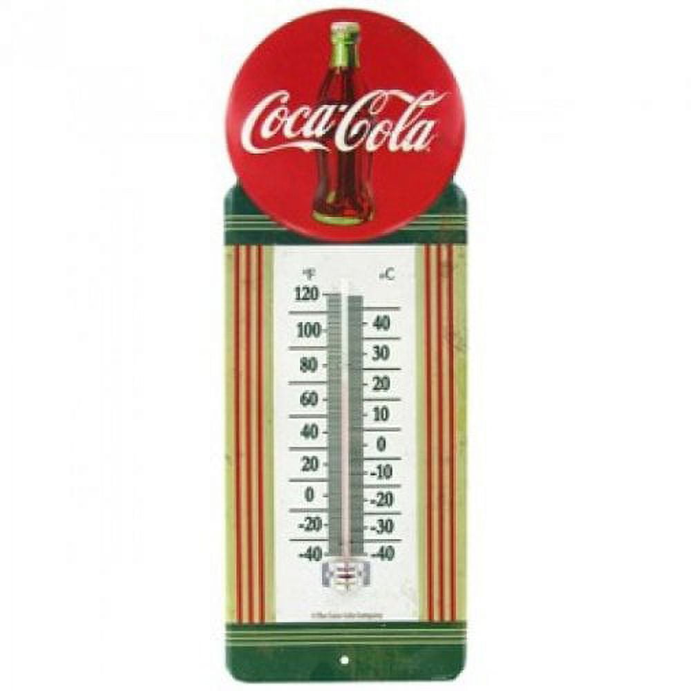 Coca-Cola Bottle Thermometer: Mercury Style 1960's Tin Litho Sign